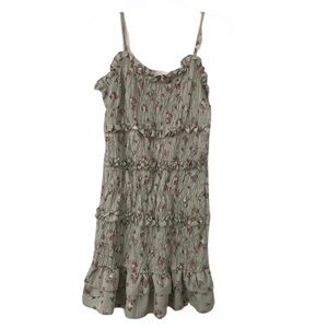 Mint Green and White Ruched Spaghetti Strap Sundress